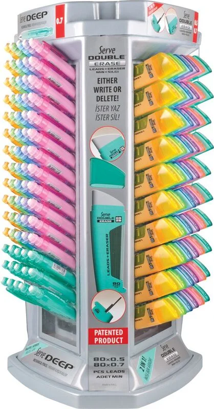 SERVE VERSATİL KALEM DEEP + SİLGİLİ MİN DOUBLE STAND 75 Lİ PASTEL SV-DEDP12075