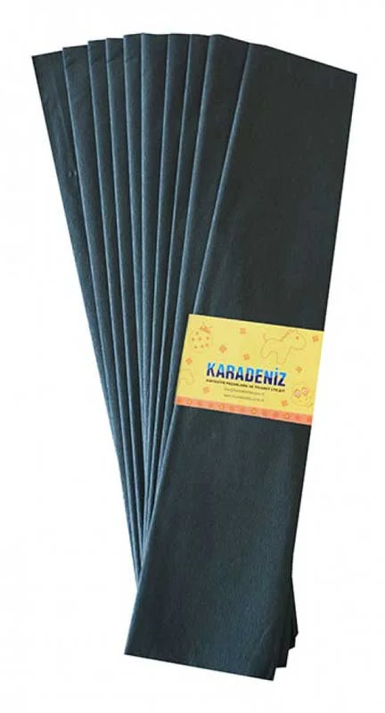 LİNO KREPON KAĞIDI 50x200 LÜX SİYAH 10 LU PA-014-S