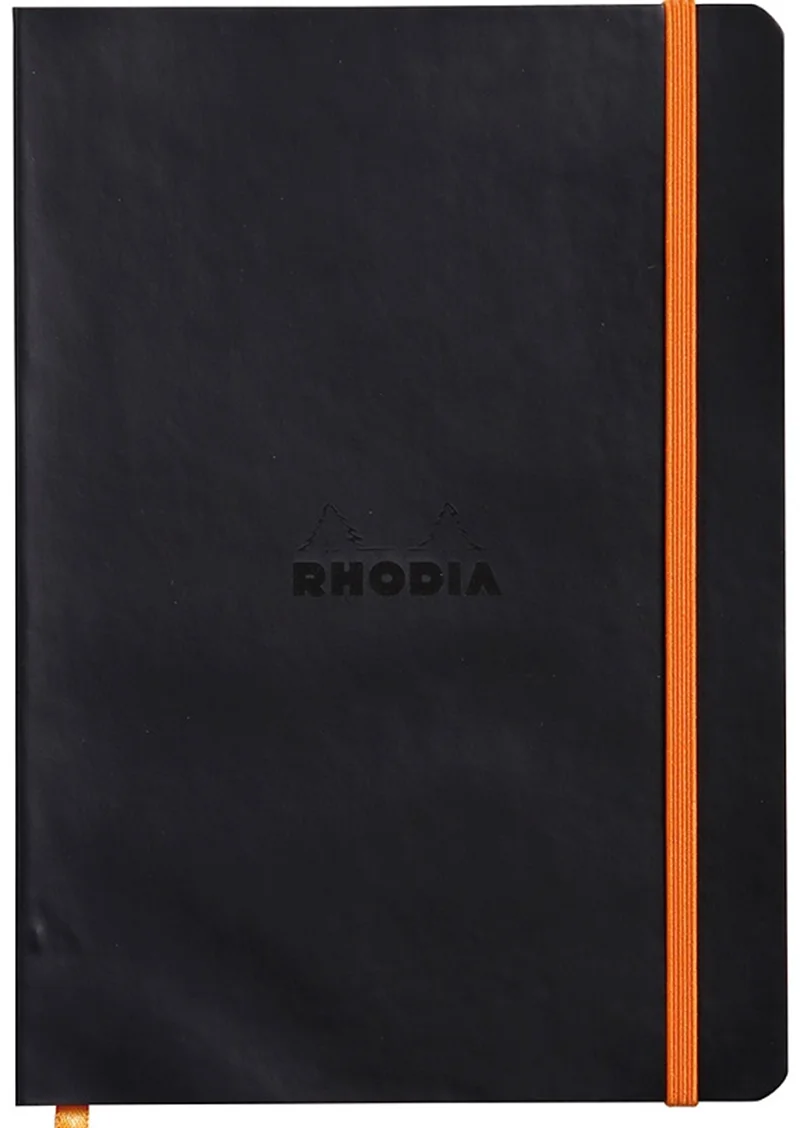 RHODIA DEFTER RHODIARAMA YUMUŞAK DERİ KAPAK ELASTİK BANTLI A5 90 GR 80 YP DOT SİYAH RY117452