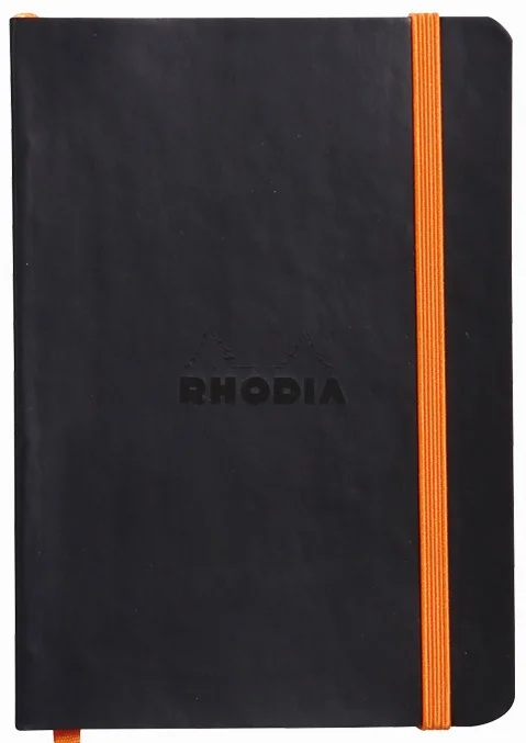RHODIA DEFTER RHODIARAMA YUMUŞAK DERİ KAPAK ELASTİK BANTLI A6 90 GR 72 YP DOT SİYAH RY117352
