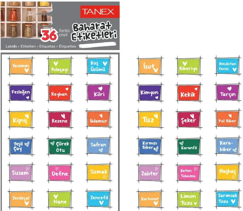 TANEX BAHARAT ETİKETİ-5 PP OPAK 2 Lİ MTC-605