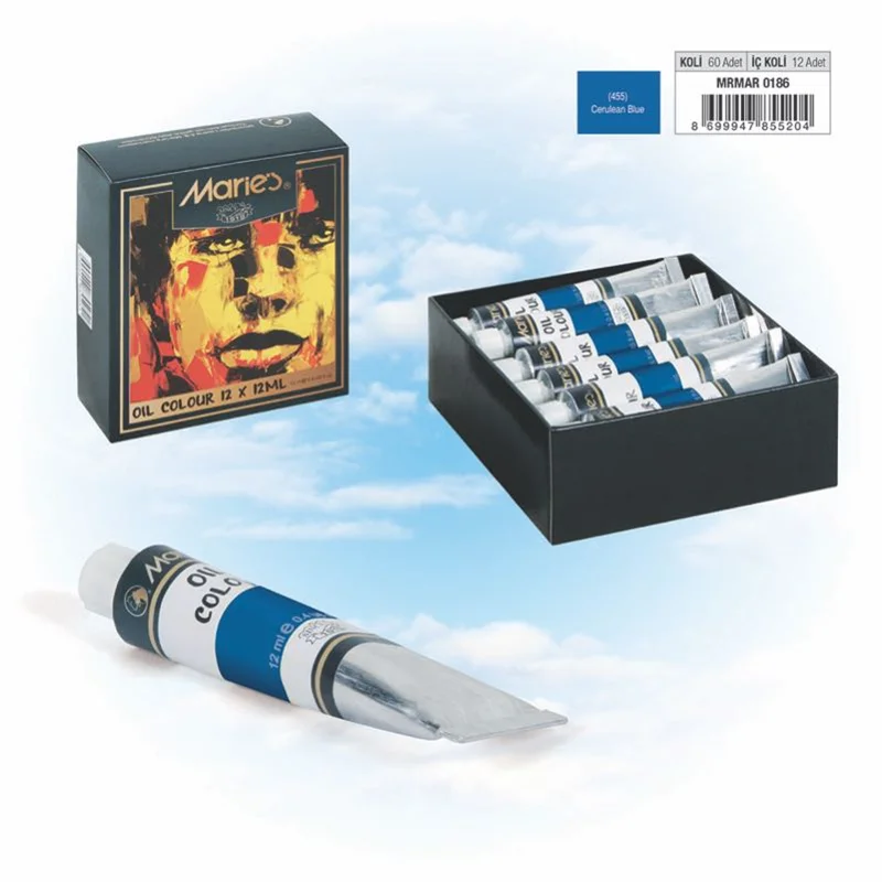 MARIES YAĞLI BOYA 12 ML 455 CERULEAN BLUE