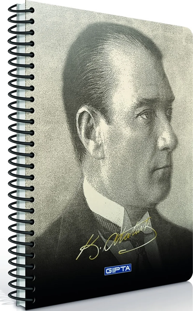 GIPTA DEFTER ATATÜRK A4 SPİRALLİ KARTON KAPAK 100 YP. ÇİZGİLİ 2658