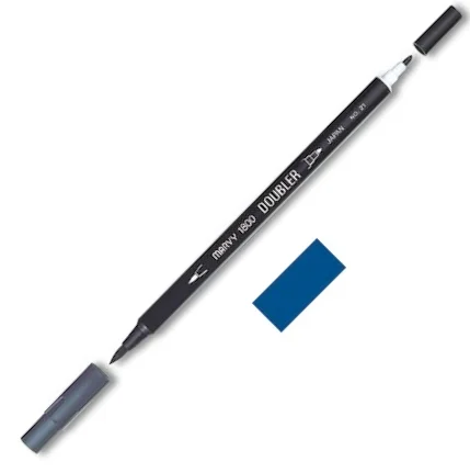 MARVY FIRÇA KALEM BRUSH PEN ÇİFT UÇLU 1800-056 DULL BLUE