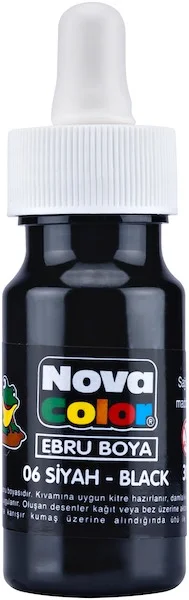 NOVA COLOR EBRU BOYA ŞİŞE 30 CC SİYAH NC-245