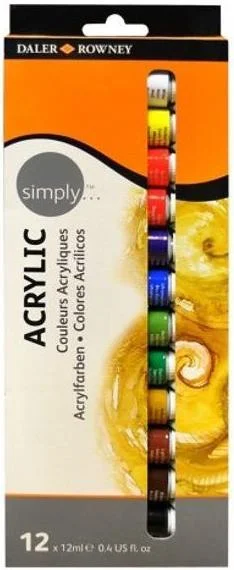 DALER ROWNEY AKRİLİK BOYA SIMPLY SERİSİ SET 12 ML 12 RENK 126500012