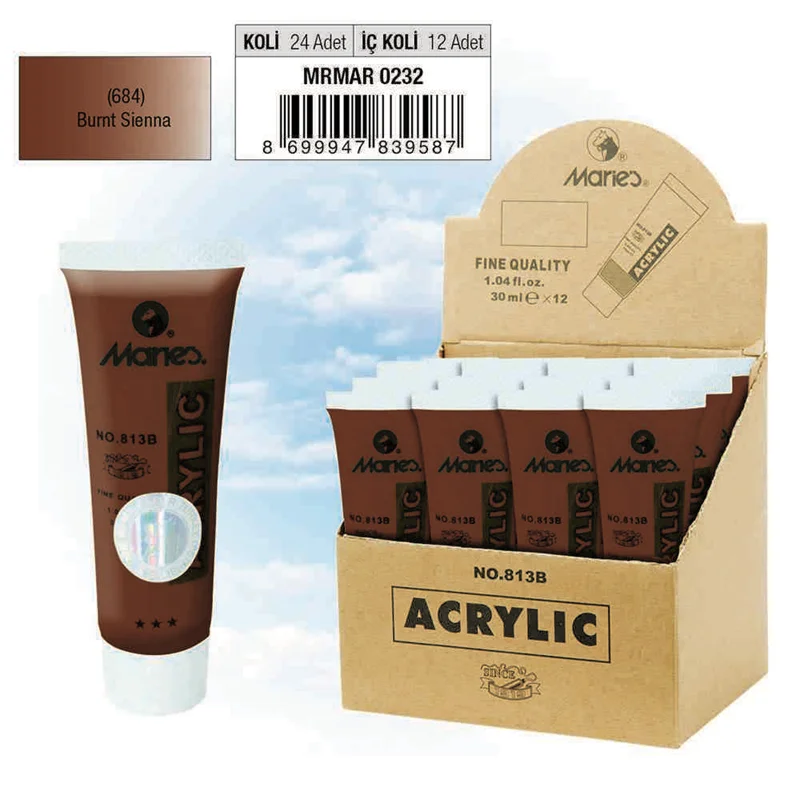 MARIES AKRİLİK BOYA SETİ 30 ML 813B-684 12 Lİ