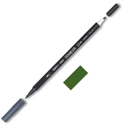 MARVY FIRÇA KALEM BRUSH PEN ÇİFT UÇLU 1800-093 JUNGLE GREEN