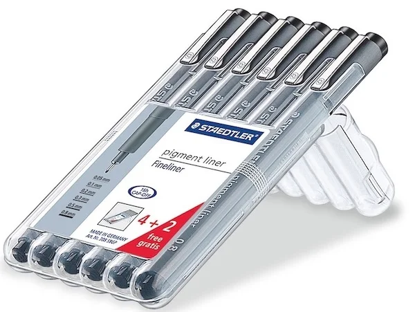 STAEDTLER PIGMENT LINER SİYAH 6 LI SİYAH 308 SB6P