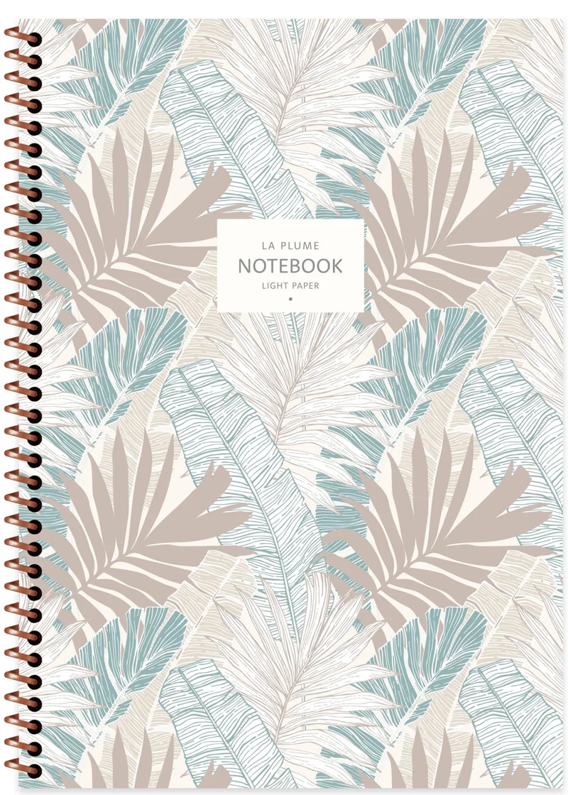 KESKİN DEFTER LA PLUME LEAVES A4 SPİRALLİ KARTON KAPAK 80 YP. DÜZ 385210