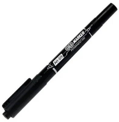 AIHAO ASETAT CD KALEMİ ÇİFT TARAFLI 319 SİYAH AH 319S