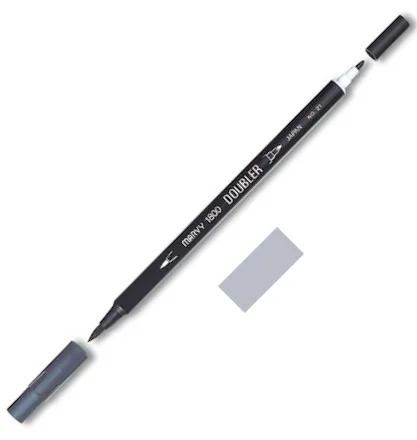 MARVY FIRÇA KALEM BRUSH PEN ÇİFT UÇLU 1800-021 DARK GREY