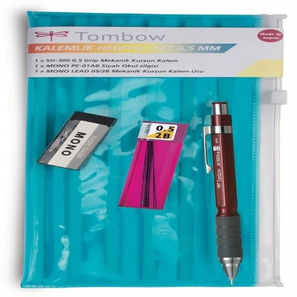 TOMBOW VERSATİL KALEM SH-300 GRIP OKUL SETİ KALEMLİKLİ 0.5 BORDO T-SH-GR31 R5.K1