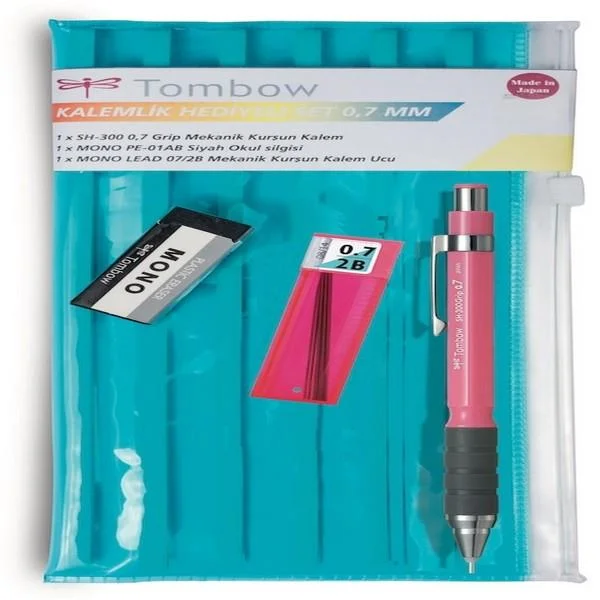 TOMBOW VERSATİL KALEM SH-300 GRIP OKUL SETİ KALEMLİKLİ 0.7 PEMBE T-SH-GR81 R7.K1