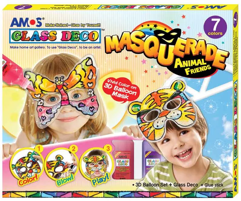 AMOS CAM BOYAMA SETİ 6 LI + 2 MASKE KORSANLAR GD22P7R-MA