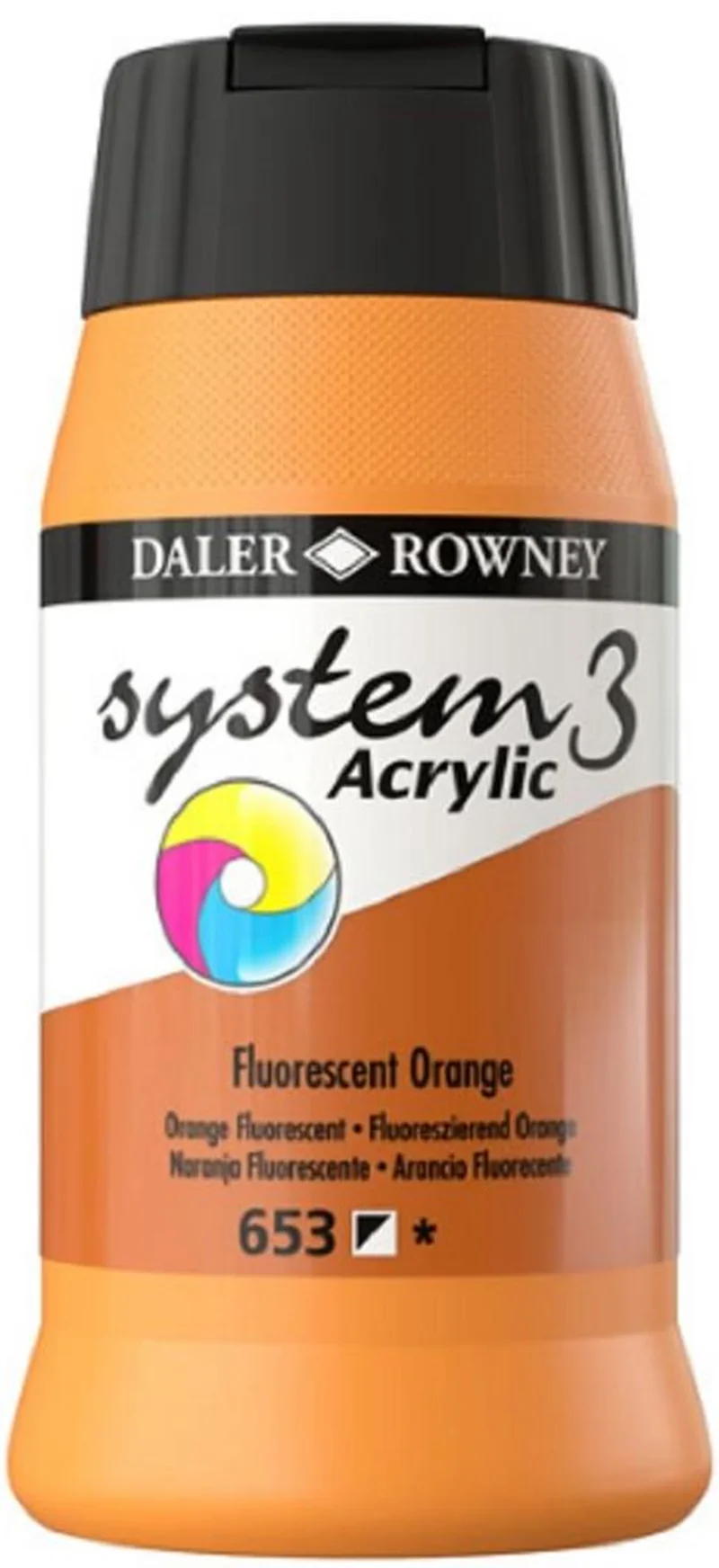 DALER ROWNEY AKRİLİK BOYA SYSTEM 3 ORIGINAL SERİSİ 500 ML FLUORO ORANGE 129500653