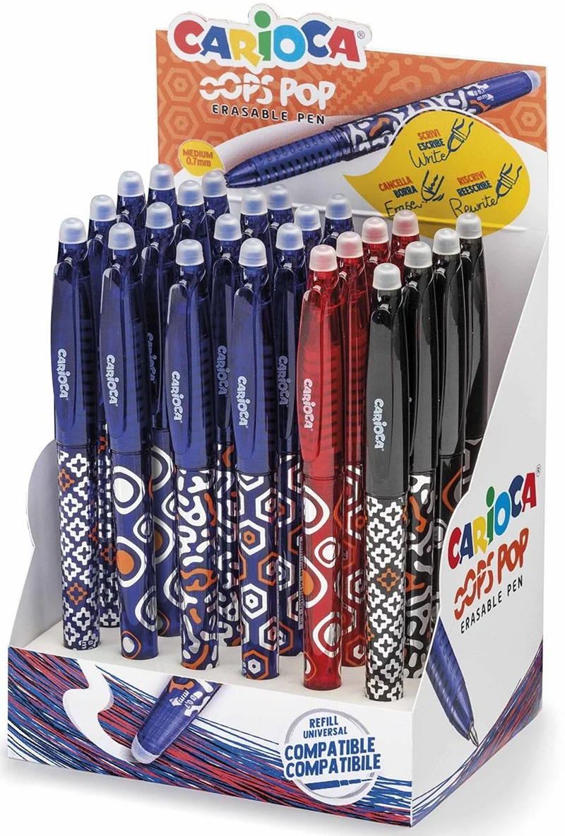 CARIOCA TÜKENMEZ KALEM OOPS POP SİLİNEBİLİR 24 LÜ STAND 41045