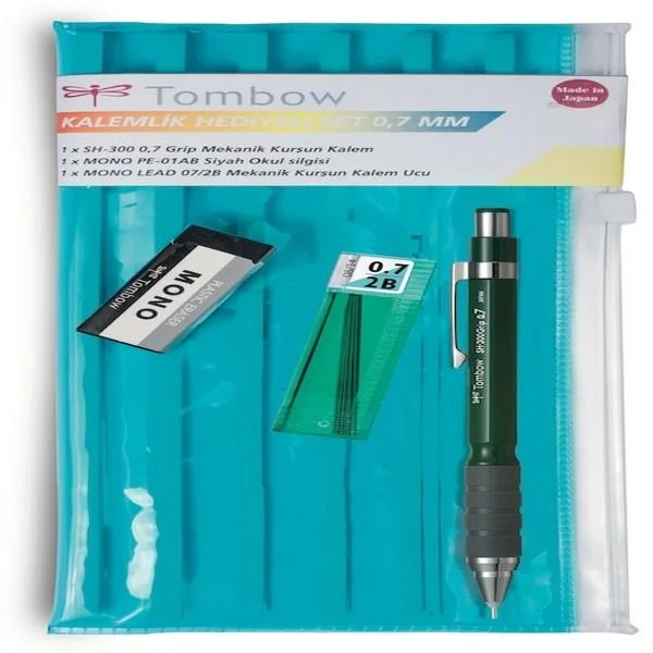 TOMBOW VERSATİL KALEM SH-300 GRIP OKUL SETİ KALEMLİKLİ 0.7 KOYU YEŞİL T-SH-GR64 R7.K1