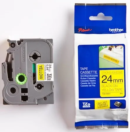 BROTHER PTOUCH ETİKET 24MM SARI-SİYAH 24TZS651