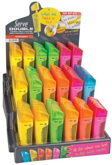 SERVE MİN + FOSFORLU KALEM DOUBLE KARMA STAND 120 Lİ SV-FMK/120