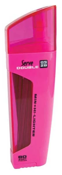 SERVE MİN + FOSFORLU KALEM DOUBLE 0.5 PEMBE 10 LU SV-FMP 05-10