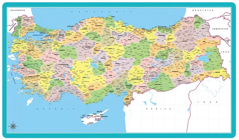 KESKİN PUZZLE 81 Lİ ÇERÇEVELİ TÜRKİYE HARİTASI 27x48 260285