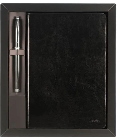 SCRIKSS HEDİYELİK SET SD 100-1 800 ROLLER KALEM TITANYUM KROM + DEFTER PREMIUM TERAMO A5 SİYAH