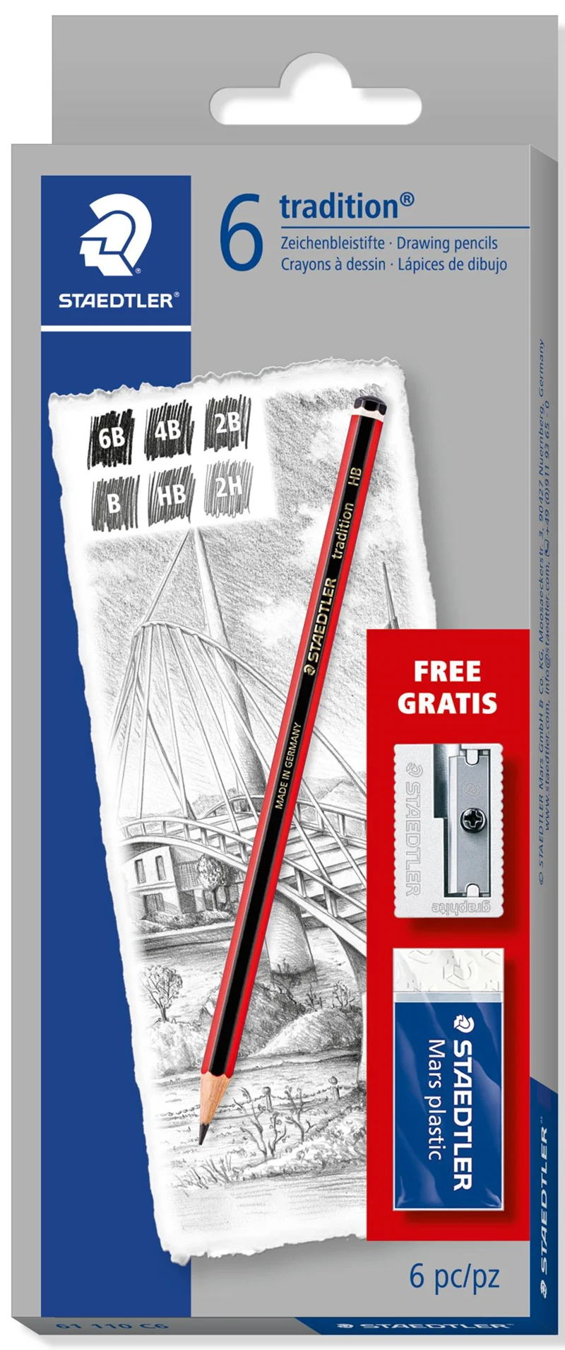 STAEDTLER KURŞUN KALEM DERECELİ TRADITION SET 6 LI 61 110 C6