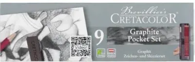 CRETACOLOR GRAPHİTE ESKİZ SETİ 9 PARÇA METAL KUTU 16029