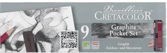CRETACOLOR GRAPHİTE ESKİZ SETİ 9 PARÇA METAL KUTU 16029