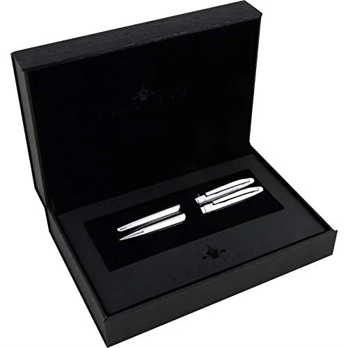 STEELPEN DOLMA KALEM+TÜKENMEZ KALEM SET GLOBAL SERİSİ KROM 8694