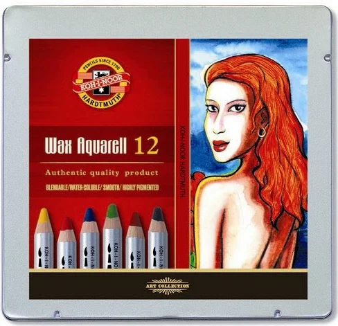KOHINOOR SET WAX AQUAREL COLOURED 8282-12PL