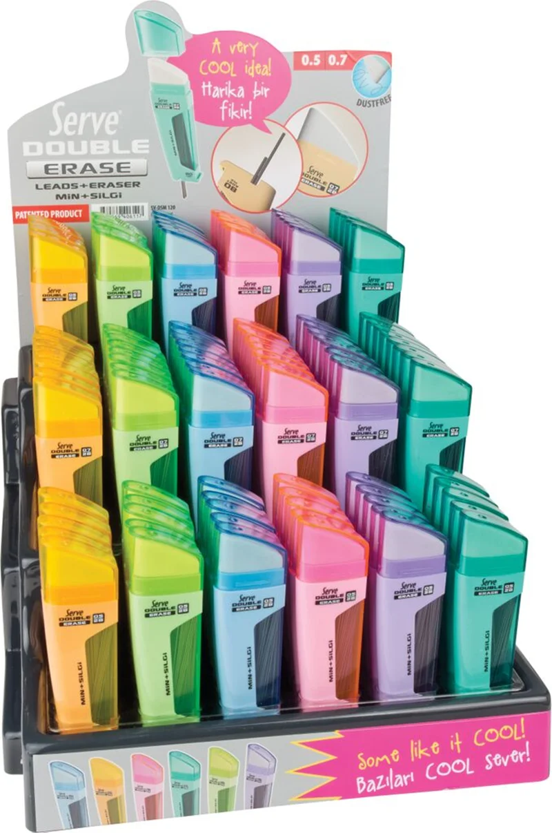 SERVE MİN + SİLGİ DOUBLE 05-0.7 STAND 120 Lİ SV-DSM120