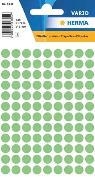 HERMA ETİKET VARIO YUVARLAK ÇAP 8 MM YEŞİL 1845