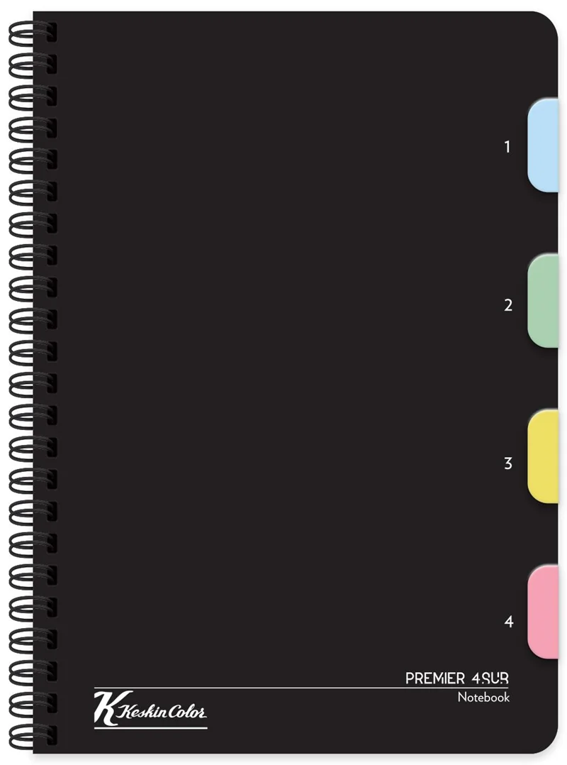 KESKİN DEFTER PREMİER FOURSUB 17x24 PP KAPAK AYRAÇLI 120 YP. KARELİ 351662