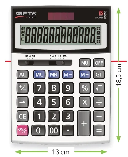 GIPTA HESAP MAKİNESİ 12 HANE MASA TİPİ F3035