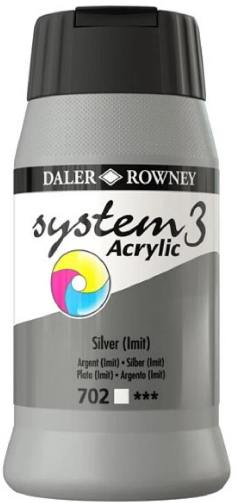 DALER ROWNEY AKRİLİK BOYA SYSTEM 3 ORIGINAL SERİSİ 500 ML SILVER IMIT 129500702