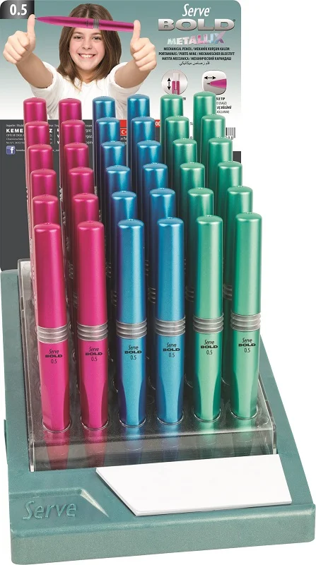 SERVE VERSATİL KALEM BOLD 0.5 STAND 36 LI METALİK SV-BD05STND36MT