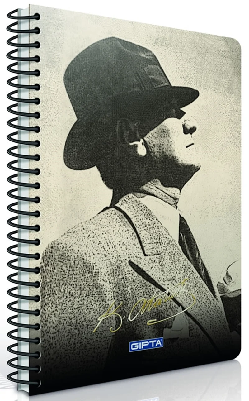 GIPTA DEFTER ATATÜRK A4 SPİRALLİ SERT KAPAK 100 YP. KARELİ 2654