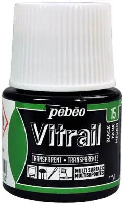 PEBEO CAM BOYASI VITRAIL TRANSPARAN 45 ML 050*15 BLACK
