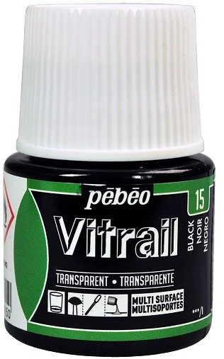 PEBEO CAM BOYASI VITRAIL TRANSPARAN 45 ML 050*15 BLACK
