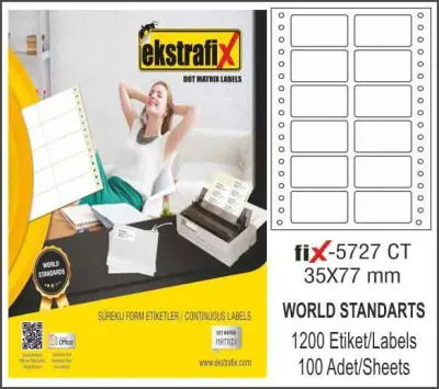 EKSTRAFİX BİLGİSAYAR ETİKETİ FİX-5727 35x77 MM