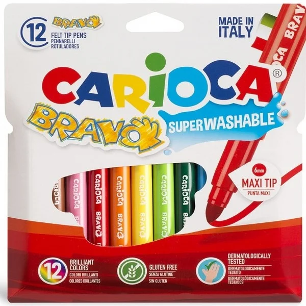 CARIOCA KEÇELİ BOYA YIKANABİLİR BRAVO 12 Lİ 42755