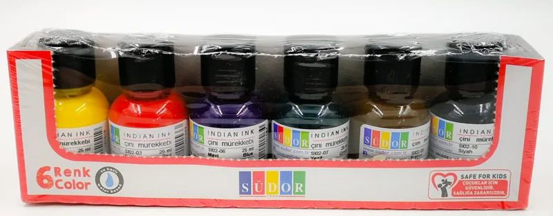 SÜDOR ÇİNİ MÜREKKEBİ 6 RENK 25 ML SI02-K1