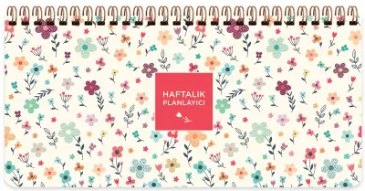 KESKİN PLANNER 13x27 SPİRALLİ KREM ÇİÇEK 830124