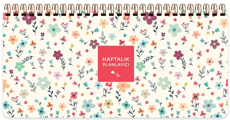 KESKİN PLANNER 13x27 SPİRALLİ KREM ÇİÇEK 830124