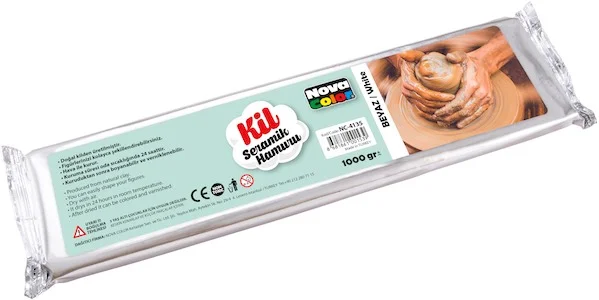 NOVA COLOR SERAMİK KİLİ 1000 GR BEYAZ NC-4135