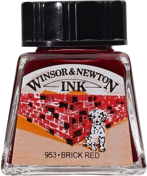 W&amp;N ÇİZİM MÜREKKEBİ DRAWING INK 14 ML BRICK RED 040 WN-1005040
