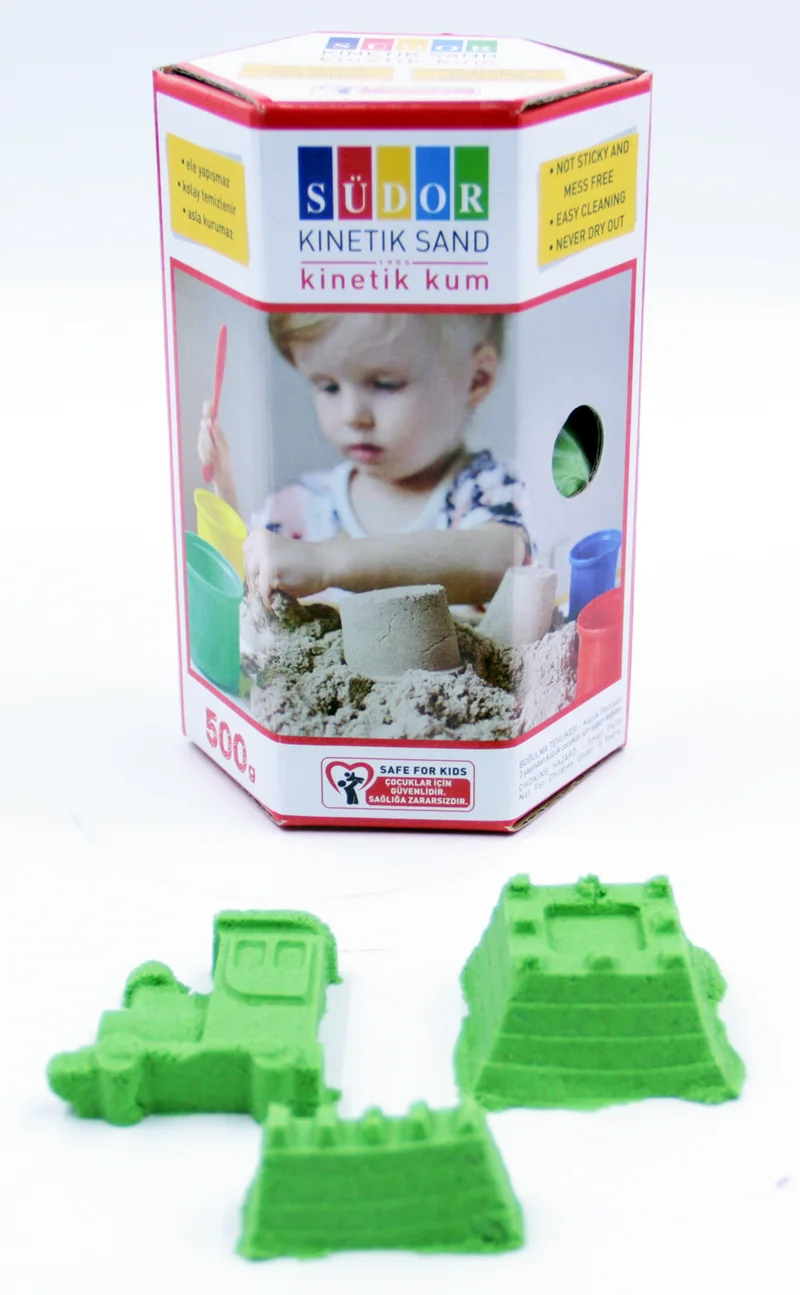 SÜDOR KİNETİK KUM KUTULU 500 G YEŞİL KS01-5