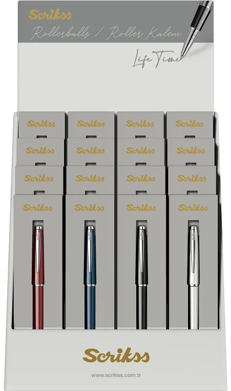 SCRIKSS ROLLER KALEM 33 ÖZEL KUTU 16 LI STAND
